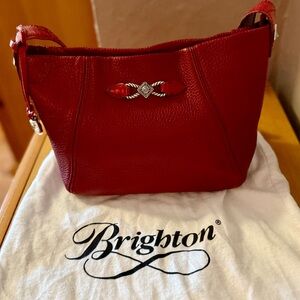 Brighton Crimson Leather Shoulder Bag